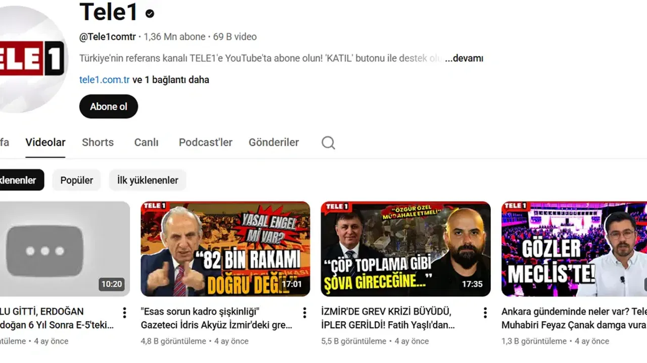 Kayyım, TELE1'in YouTube'a yüklenen videolarını mı siliyor?