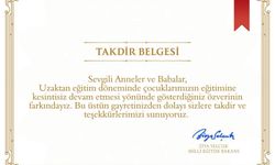 En çok onlar hak etti... Milli Eğitim Bakanı Selçuk'tan velilere Takdir Belgesi