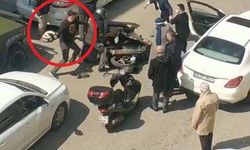Ankara'da trafikte kasklı kavga kamerada