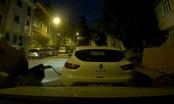20 saniyede otomobilin farlarını çaldılar