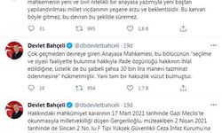 Bahçeli: Anayasa Mahkemesi'nin kararı terörizme örtülü destektir