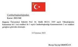 Boğaziçi Üniversitesi Rektörü Bulu, görevden alındı