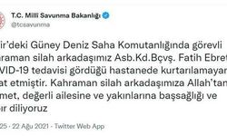 MSB: Koronavirüs tedavisi gören astsubay hayatını kaybetti