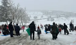 Düzce'de devam eden kar yağışı eğlenceye döndü