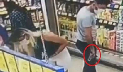 Markette alışveriş yapan kadının gizli fotoğrafını çeken şüpheli aranıyor