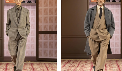 Erkek kış modası Milano'daydı: Büyük, tokalı kemerler, puantiyeler ve bol paçalı pantolonlar