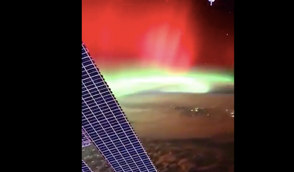 Uzaydan muhteşem kutup ışıklarını görüntüledi