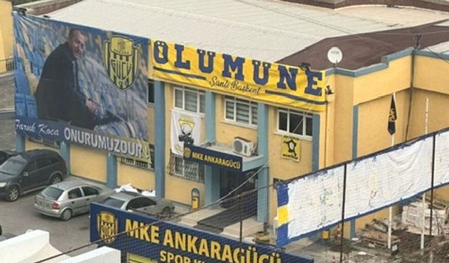 Ankaragücü tesislerinde dikkat çeken pankart