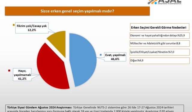 "Erken seçim olmalı mı?" araştırmasından çıkan sonuç