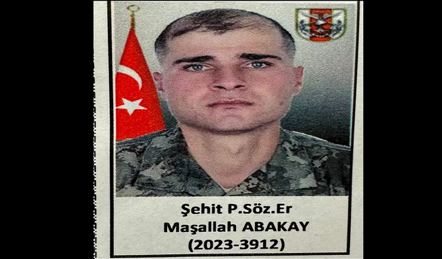 MSB: Piyade Sözleşmeli Er Maşallah Abakay şehit oldu