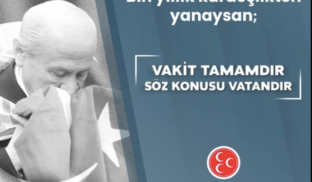 MHP'den yeni "Vakit tamam" paylaşımı