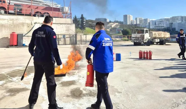 İzmir İtfaiyesi’nden zabıta personeline yangın güvenliği eğitimi