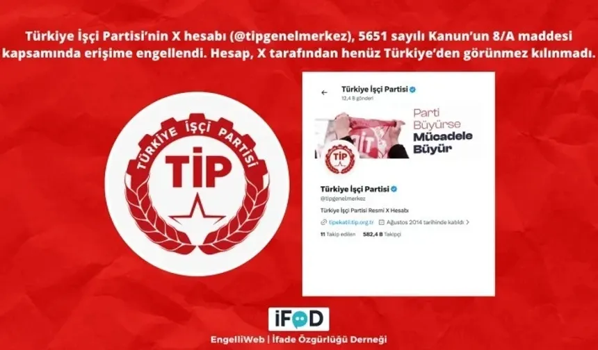 Türkiye İşçi Partisi’nin X hesabına erişim engeli