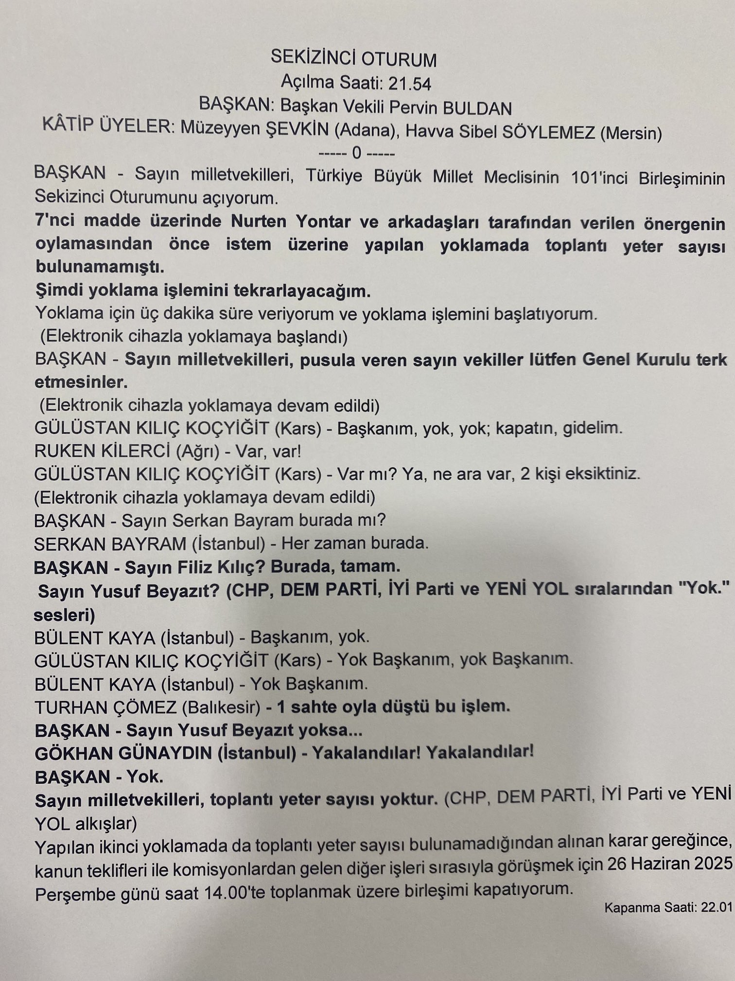 Erkan Baş Tutanak