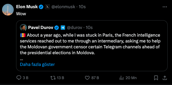 Musk Durov Paylaşım