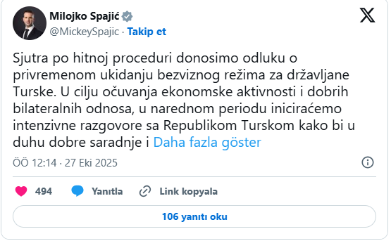 Karadağ Vize